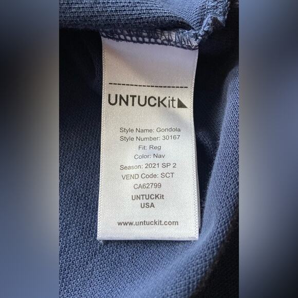 UNTUCKit ‘Gondola’ Navy Blue Pima Cotton Polo sz XLarge - Picture 7 of 7